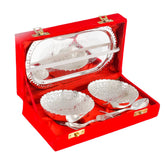"Silver Plated Bowl Set in Velvet Box – Perfect Indian Wedding Gift, Decorative German Silver Bowls, Ideal for Christmas, Diwali, Anniversary & Return Gifts"